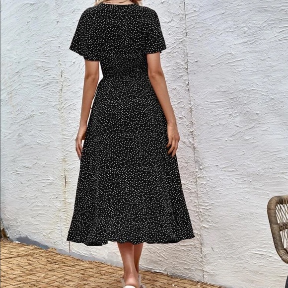Boho polka dot wrap a line dress - Picture 7 of 15